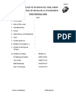 PSG College of Technology, Peelamedu Association of Mechanical Engineering Event Proposal Form