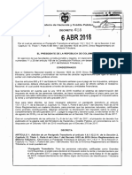 Decreto 618 Del 06 de Abril de 2018