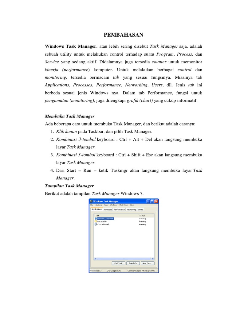 Laporan Task Manager | PDF | Komputer