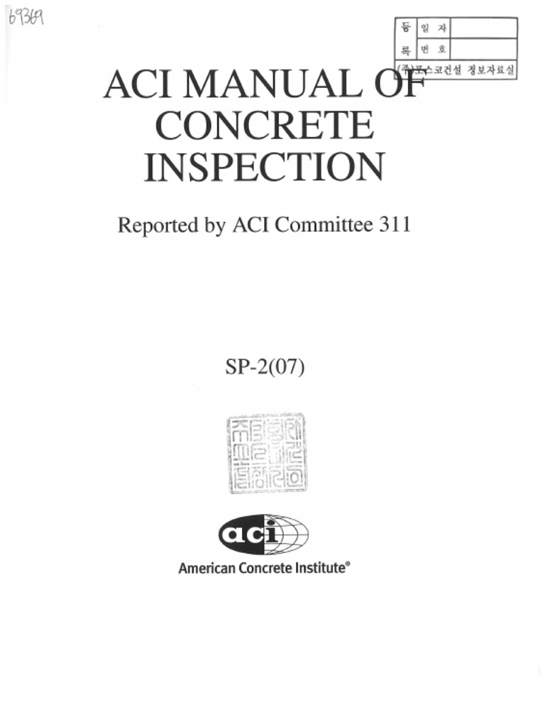 Aci manual of concrete inspection pdf