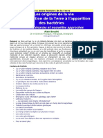 Les Origines de La Vie - de La Formation de La Terre À L'apparition Des Bactéries