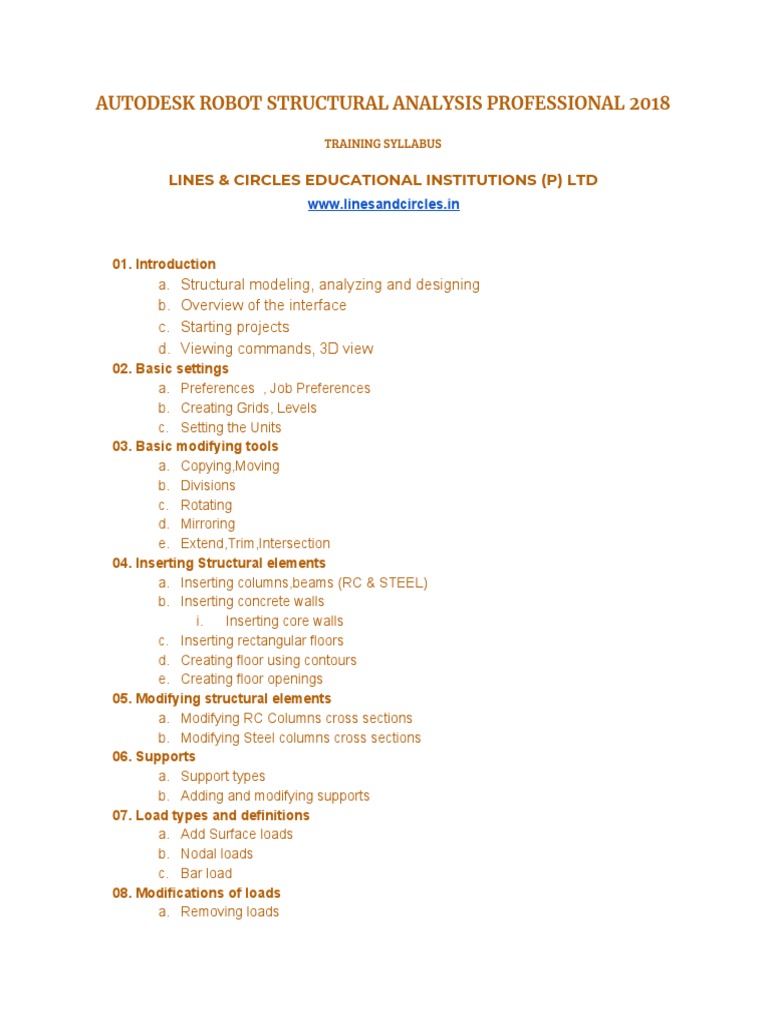 Autodesk Robot Structural Analysis Training | PDF