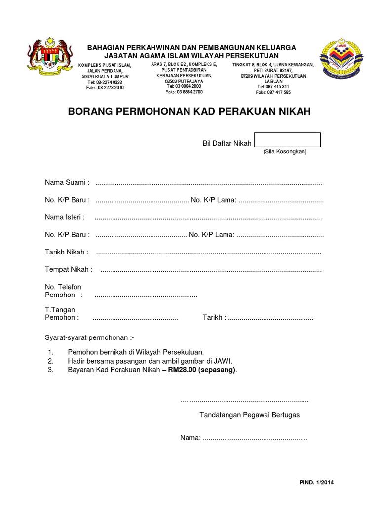 Surat Kebenaran Berkahwin Kuala Lumpur