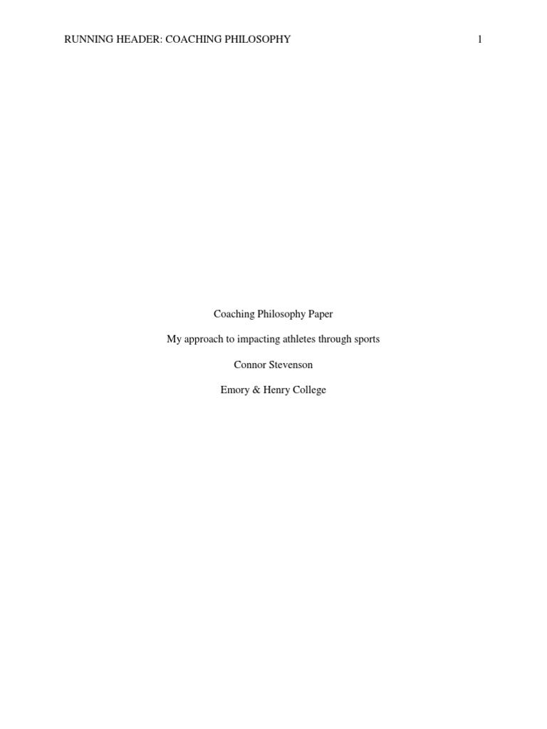 Hhp 324 Coaching Philosophy Paper Pdf Truth Epistemology