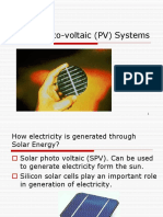Solar Photo-Voltaic (PV) Systems