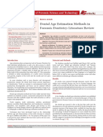 Dental Age Estimation Methods in Forensic Dentistry: Literature Review