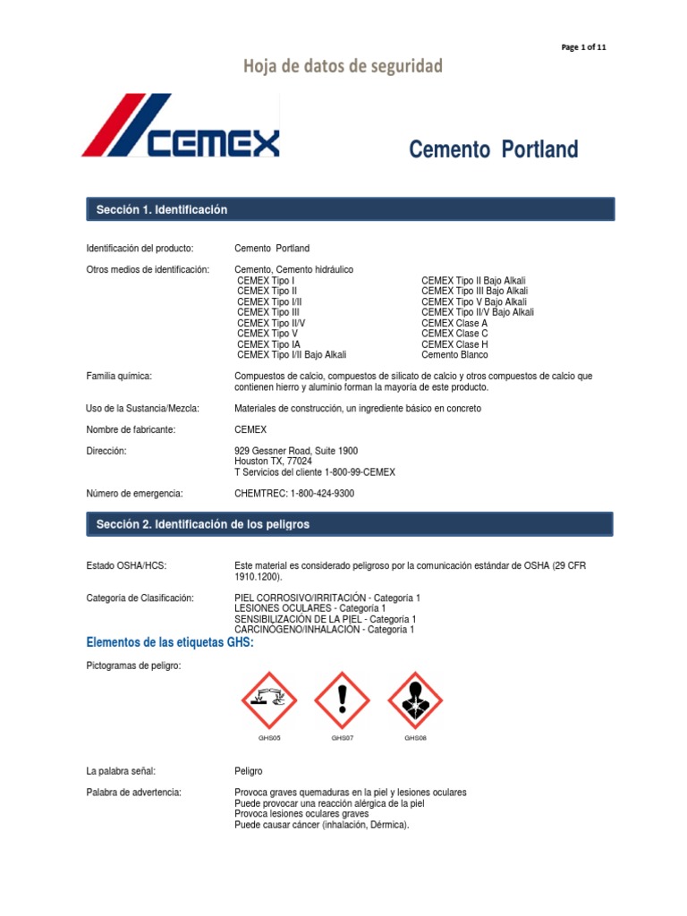 Cemento Cemex Portlan PDF | PDF | Quemar | Cemento