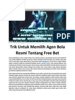 Trik Untuk Memilih Agen Bola Resmi Tentang Free Bet