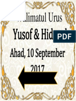 Walimatul Urus: Yusof & Hidayah