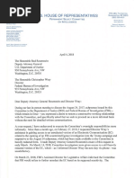 Nunes letter to Wray, Rosenstein