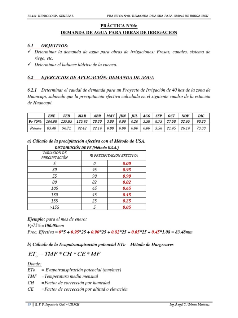 Demanda de Agua | PDF | Evapotranspiración | Riego