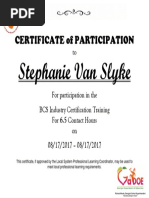 stephanie van slyke certificate