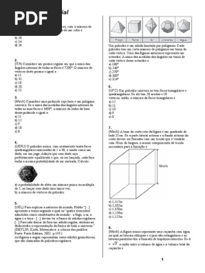 Revisao De Geometria Espacial Doc Geometria Convexa Geometria