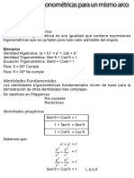 Identidades trigonométricas fundamentales y auxiliares