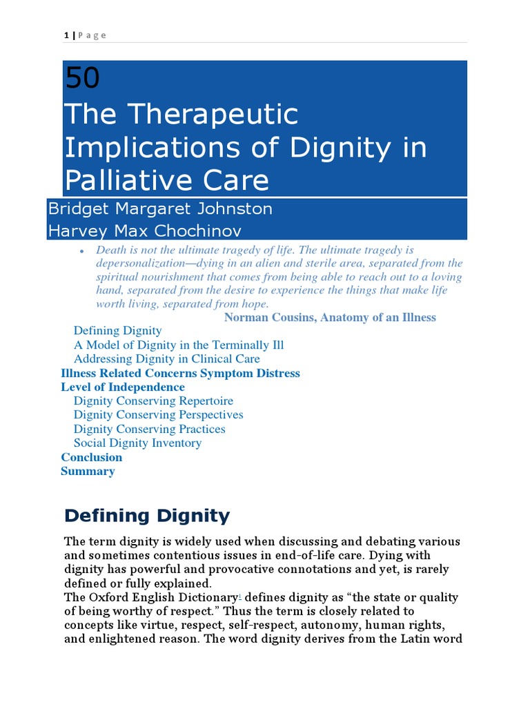 Dignity | PDF | Dignity | End Of Life Care