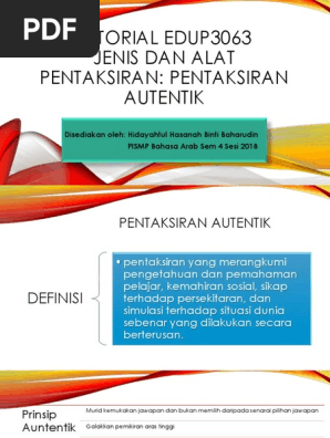 Jenis Dan Alat Pentaksiran 1 Pdf