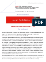 El Inconsciente Es La Política Hoy Por Eric Laurent