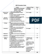 ESP2 Evaluation Sheet: Criteria Number of Pages Score /1 /2