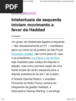 Intelectuais de Esquerda Iniciam Movimento a Favor de Haddad