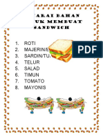 Senarai Bahan Untuk Membuat Sandwich