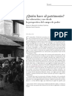 ¿Quién Hace Al Patrimonio? Su Valoración y Uso Desde La Perspectiva Del Campo de Poder