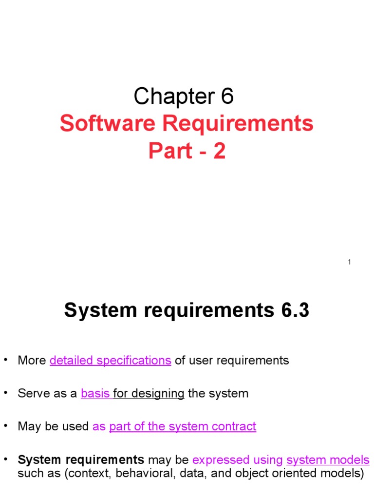 Ch6 Software Requirement Part 2 | PDF | Specification (Technical ...