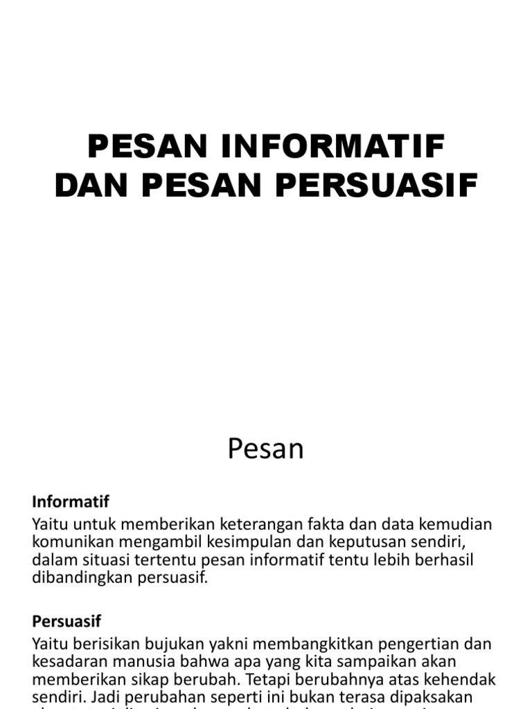 Pesan Informatif Dan Persuasif