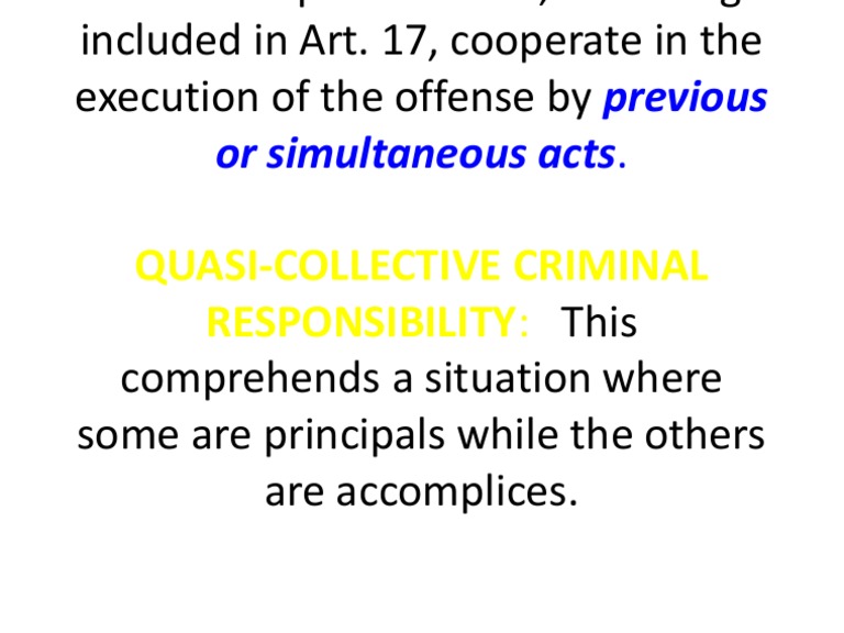 Quasi Collective Criminal Responsibility | PDF