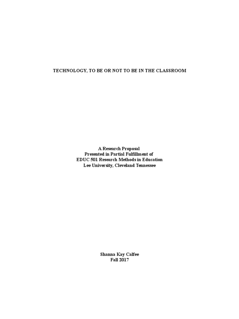Technology in the Classroom Research Proposal | PDF