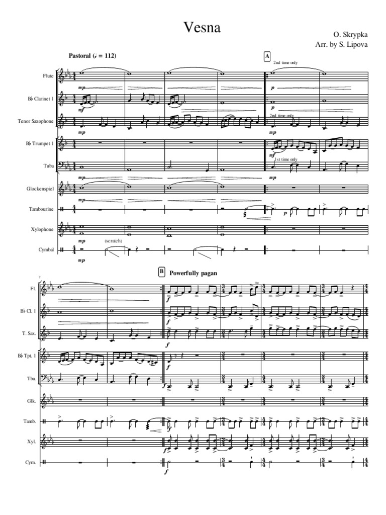 Vesna-Score and Parts | PDF | Entertainment (General)