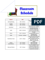 Classroom Schedule