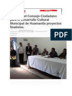 Presenta El Consejo Ciudadano Para El Desarrollo Cultural Municipal de Huamantla Proyectos Finalistas