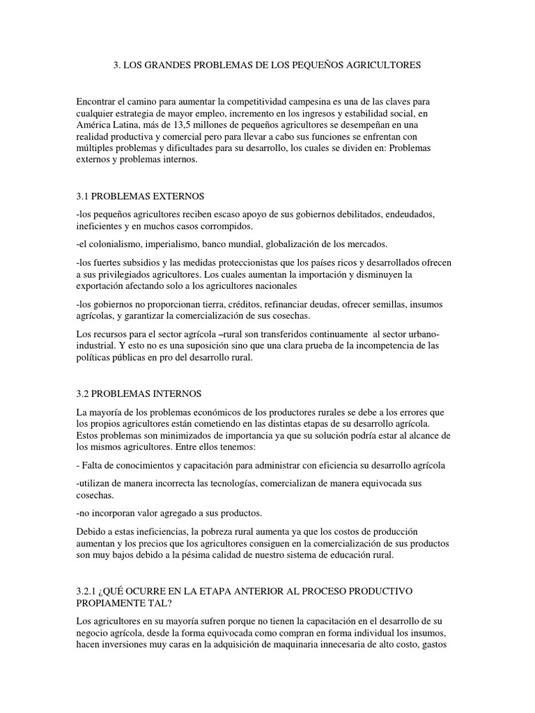 Problemas de los pequeños agricultores | PDF | Agricultura | Fertilizante