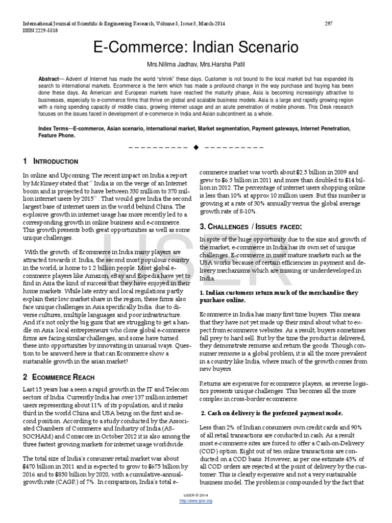 E Commerce Indian Scenario | PDF | E Commerce | Internet