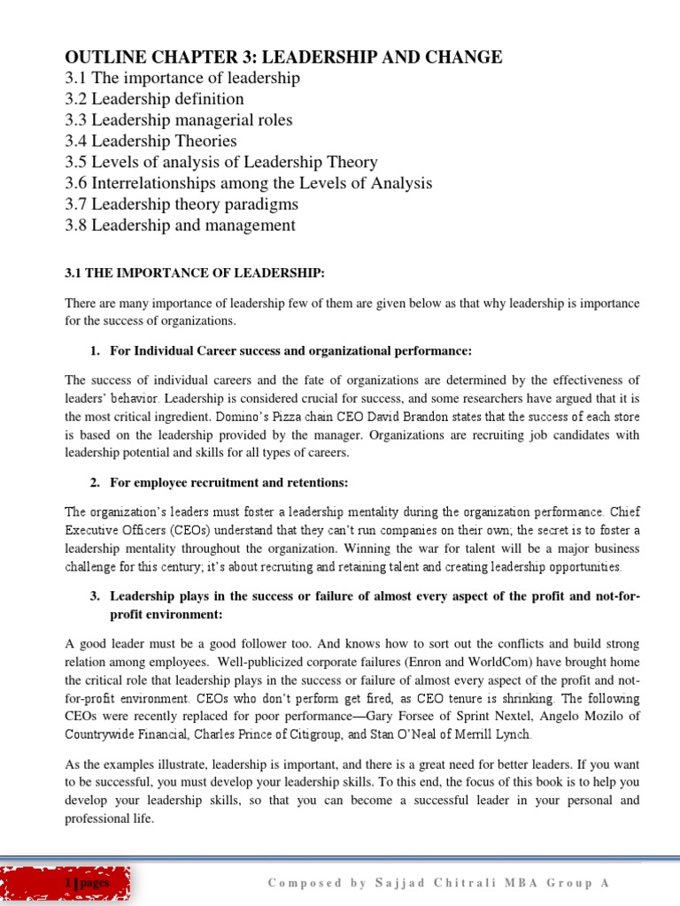 Importance of Leadership in Organizations | PDF | Transformational ...