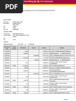 Bank Statement