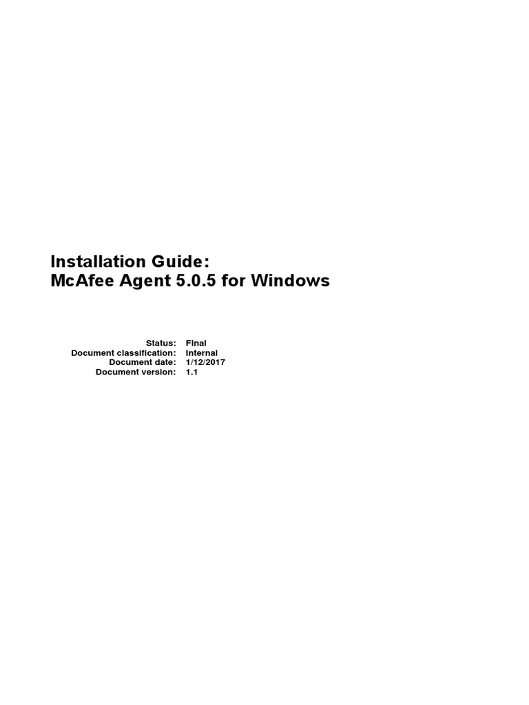 McAfee Agent 5.0.5 Installation Guide | PDF | Microsoft Windows ...
