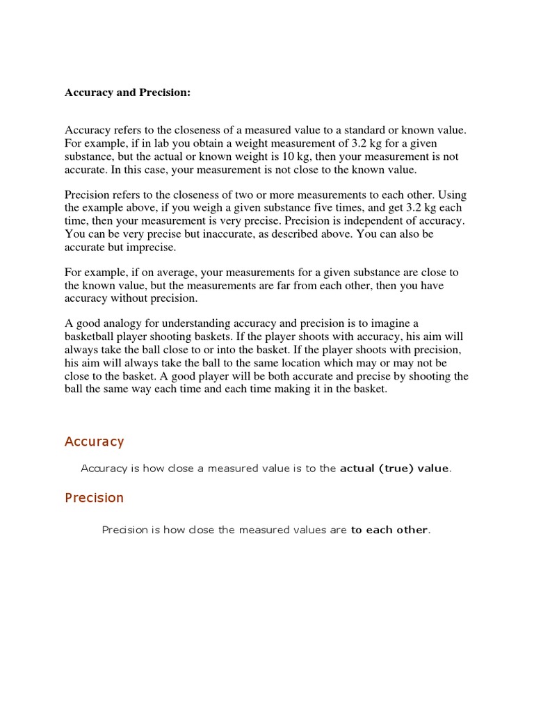 Accuracy vs Precision Explained | PDF | Accuracy And Precision ...