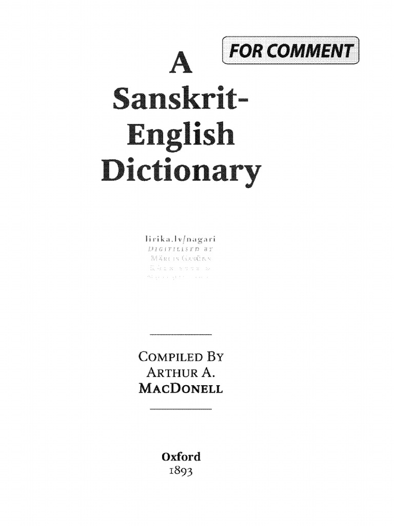 Macdonell Sanskrit English Dictionary 50 Adjective Dictionary macdonell sanskrit english dictionary