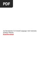 An Introduction To Formal Languages and Automata Solution Manual