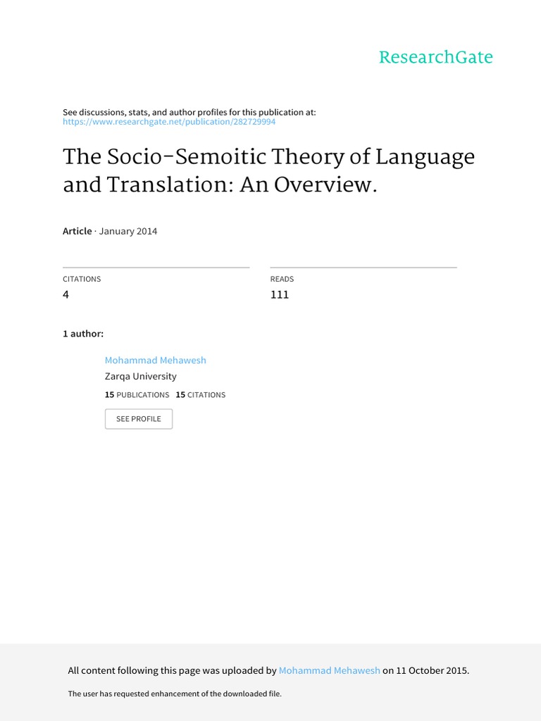 Sociosemiotic Theory of Language PDF | PDF | Semiotics | Linguistics