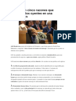 Mencionan Cinco Razones Que Aburren a Los Oyentes en Una Predicación