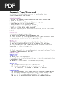 Geologic Time Webquest