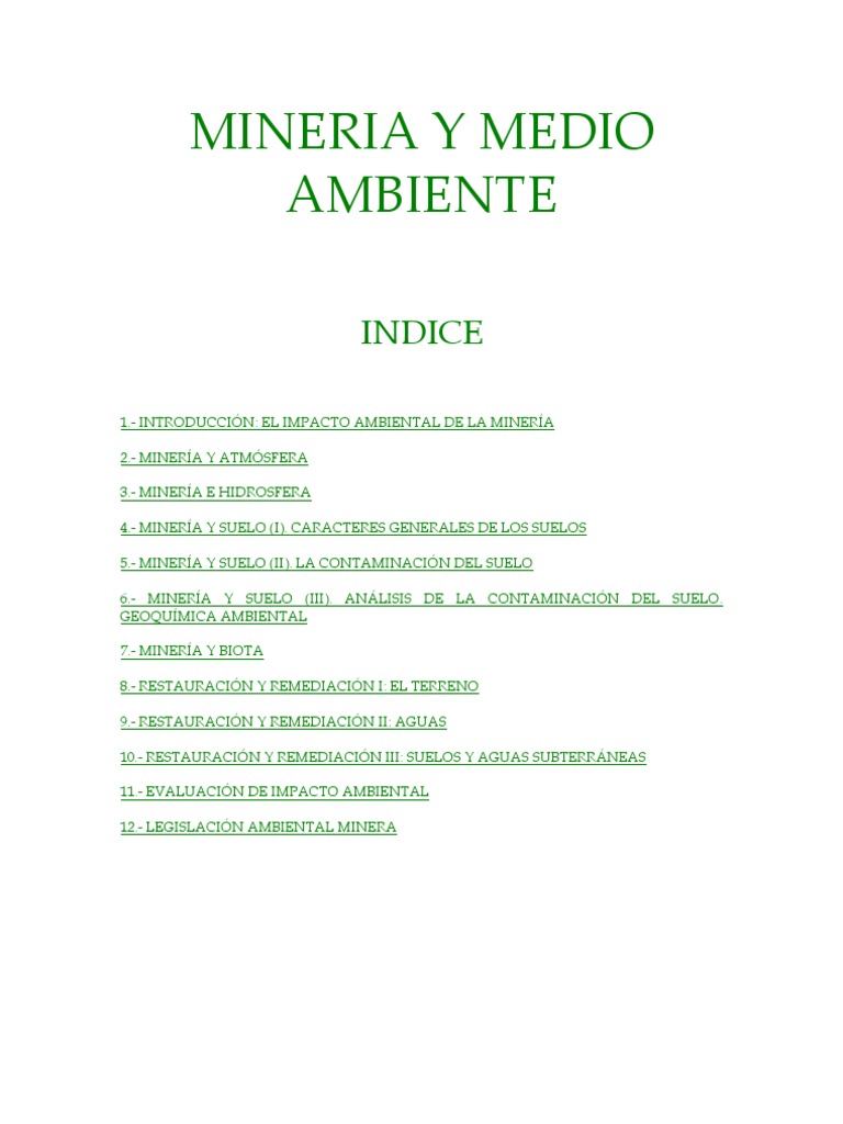 Mineria y Medio Ambiente | PDF | Partículas | Dióxido de carbono
