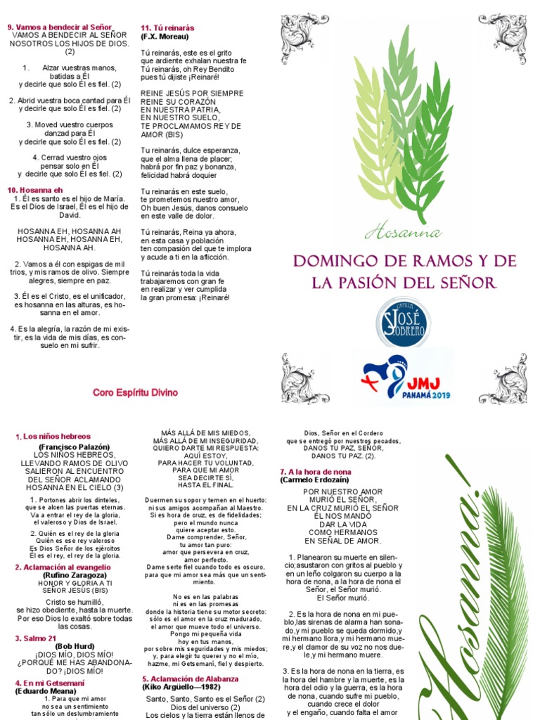 Librito de Cantos Domingo de Ramos 2018 Cristo (título) Amor