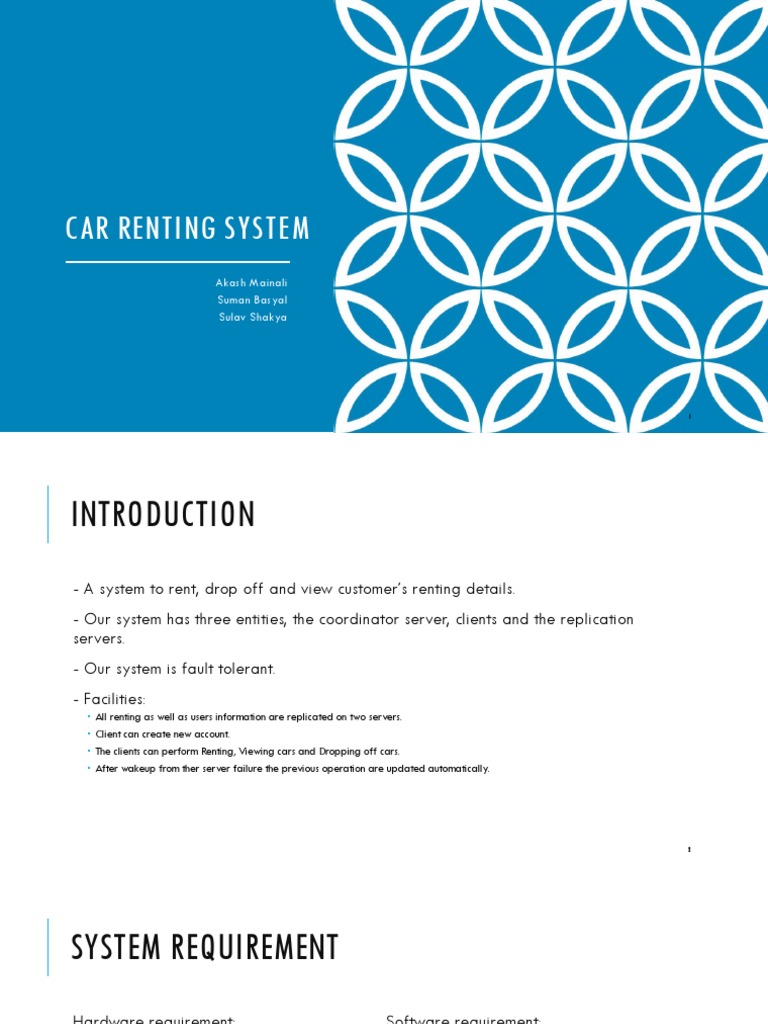Car Renting System Overview and Design | PDF | Replication (Computing ...