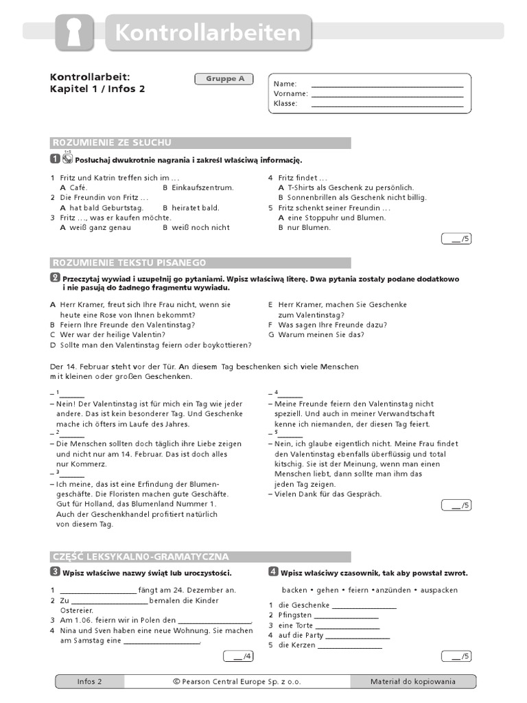Infos Aktuell 1 Sprawdziany Pdf