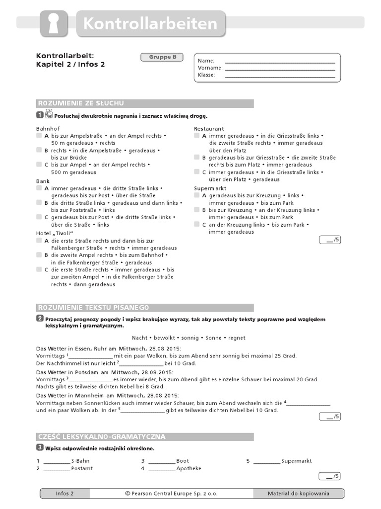 Infos Aktuell 1 Sprawdziany Pdf