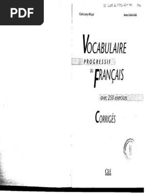 Vocabulaire Progressif Du Francais - Niveau Avance - Corriges (Cle
