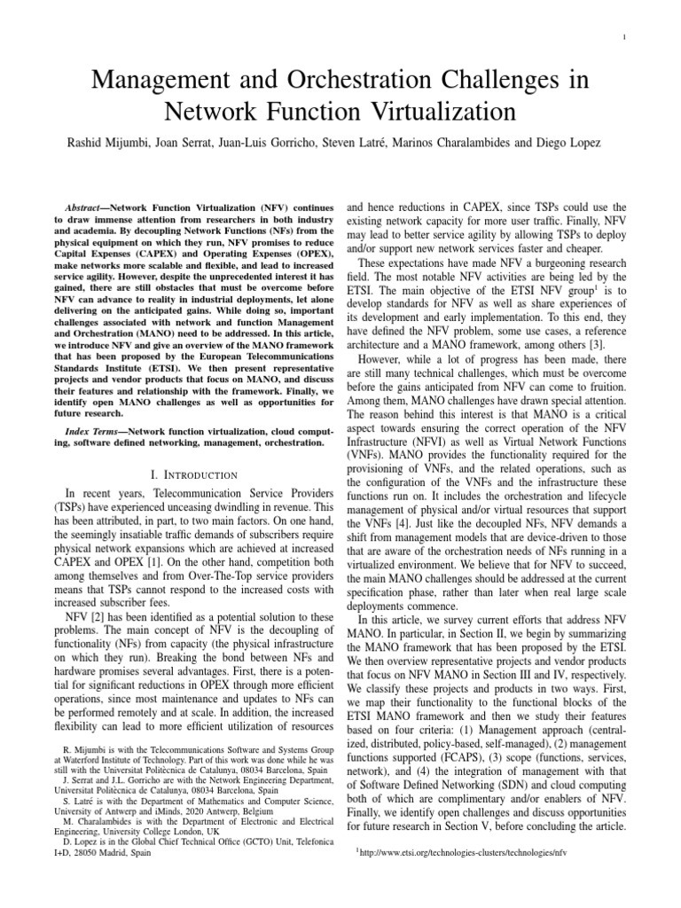 NFV Management and Orchestration Challenges | PDF | Open Stack | Cloud ...